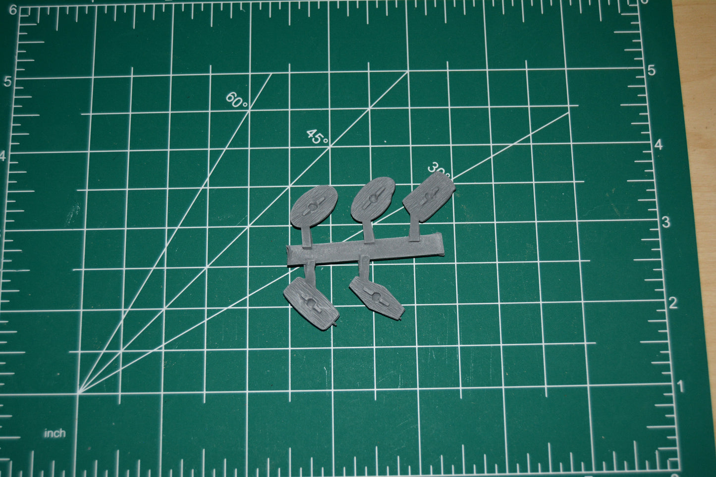 Resin celt shield sprue, 5 shields