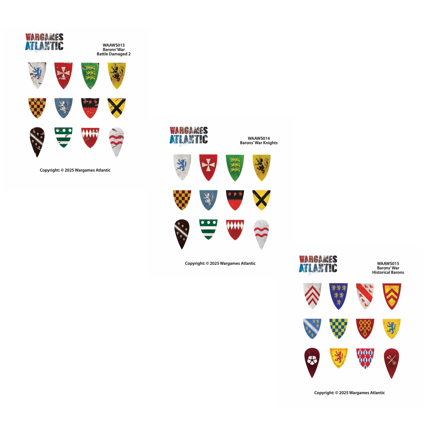 Wargames Atlantic Barons War Shield Decals knights 02