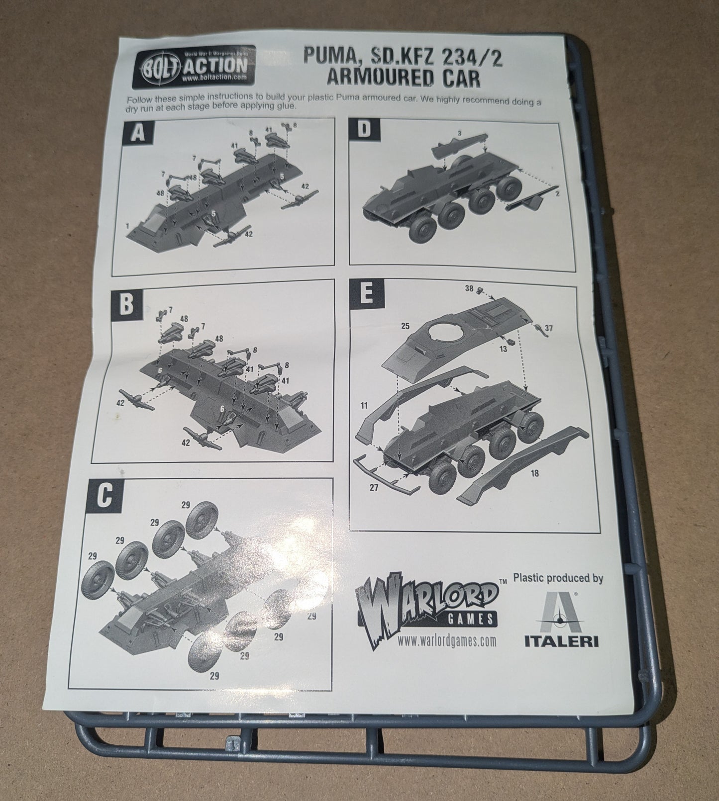 Preowned Warlord German Puma SD. KFZ 234/2 Armored Car, no box