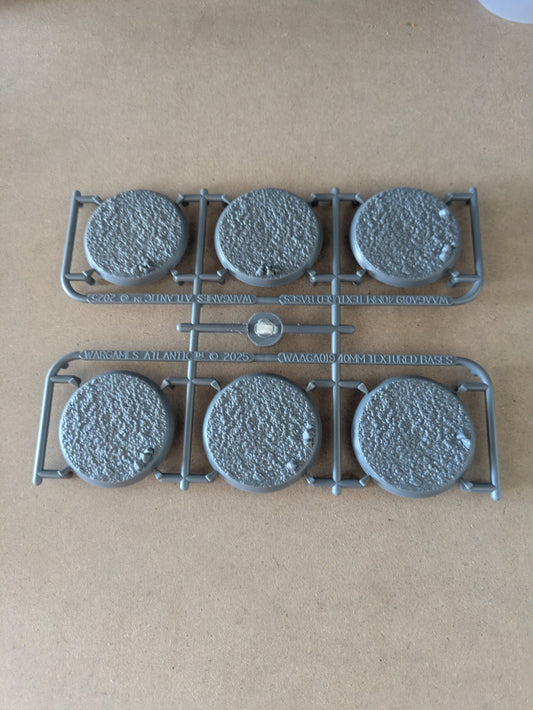 Wargames Atlantic 40mm textured bases 6 pack