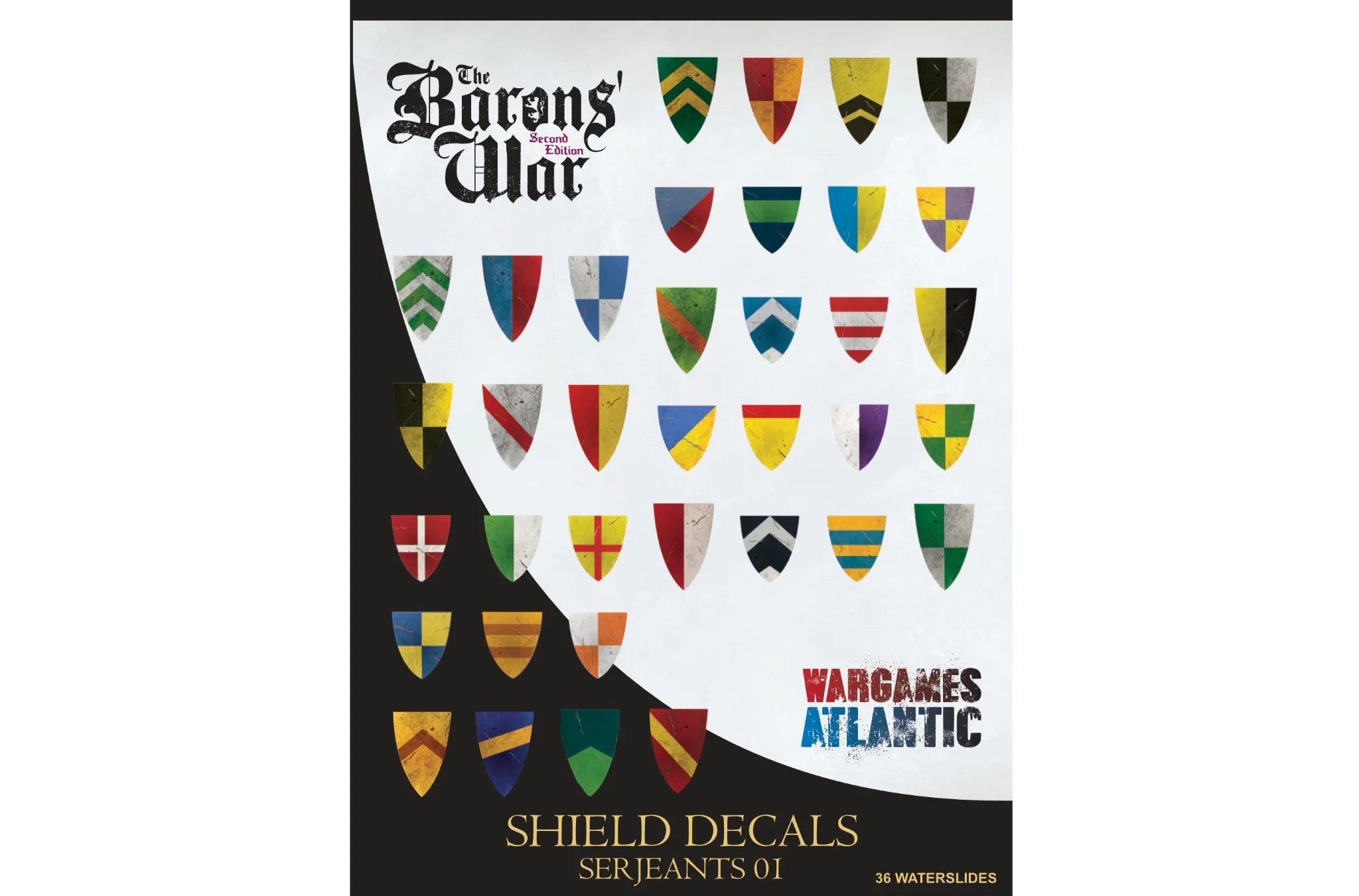 Wargames Atlantic Barons War Shield Decals Serjeants 01 – McDougall Designs