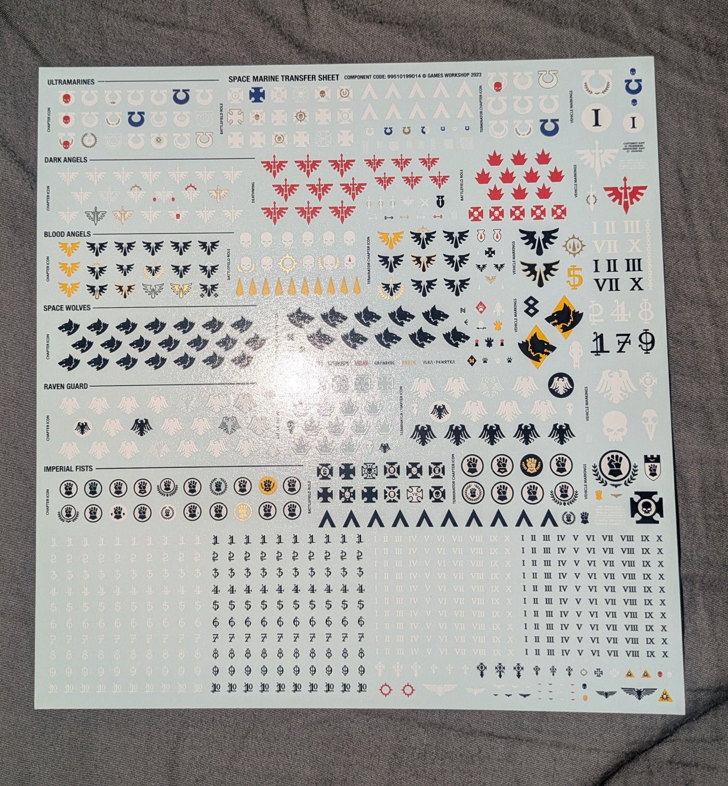 Leviathan space Marine transfer sheet pre-owned unused CLEARANCE